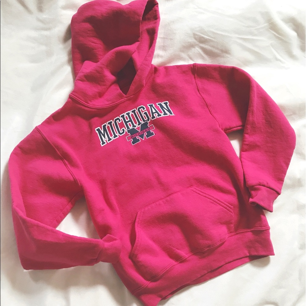 Girls - {University Of Michigan} Pink Hoodie